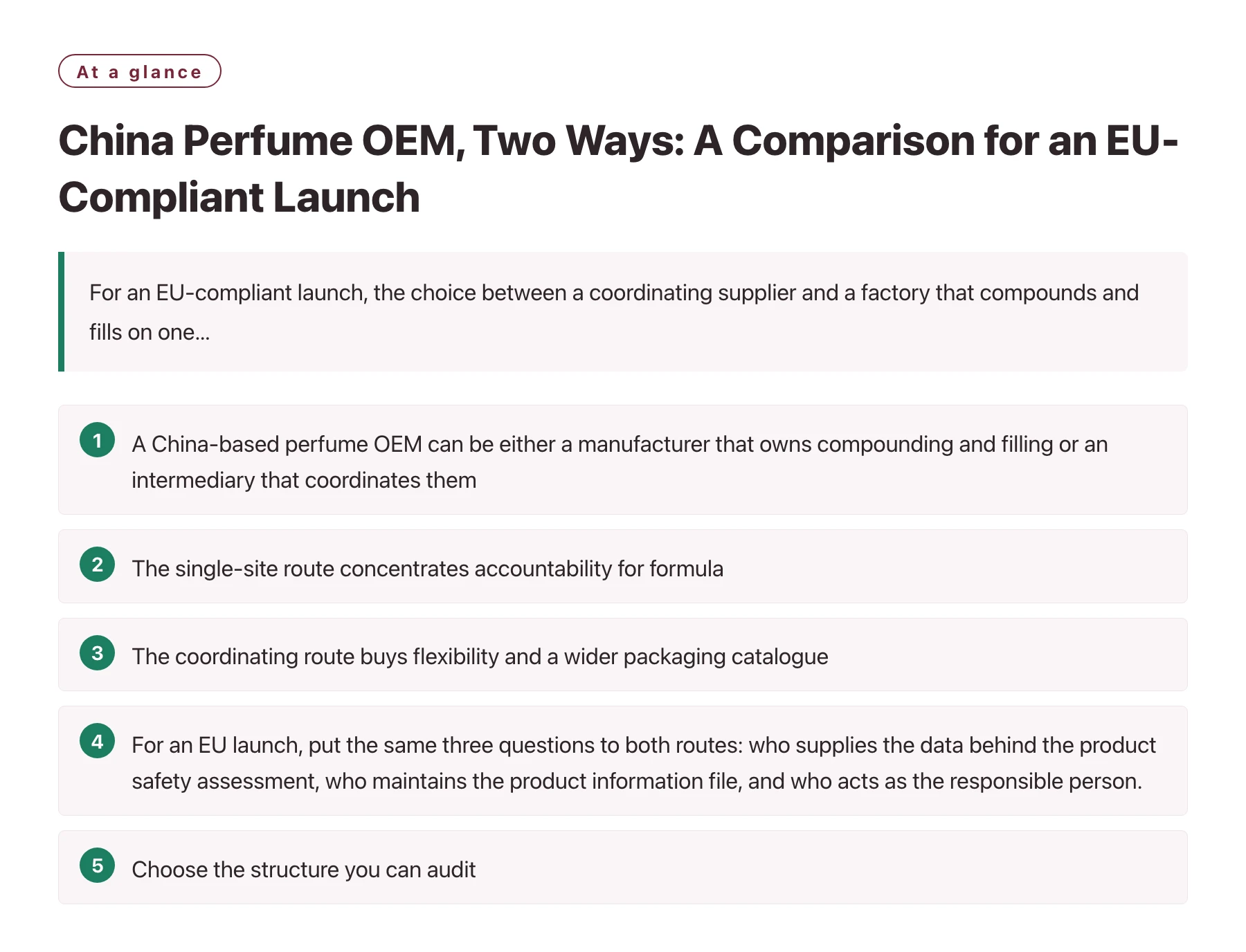 China Perfume OEM, Two Ways: A Comparison for an EU-Compliant Launch——全文要点速览